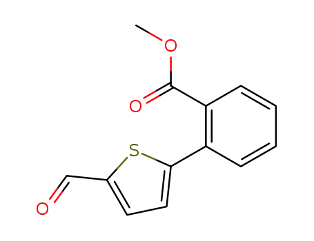 Molecular Structure of 194416-91-6 (Benzoic acid, 2-(5-formyl-2-thienyl)-, methyl ester)
