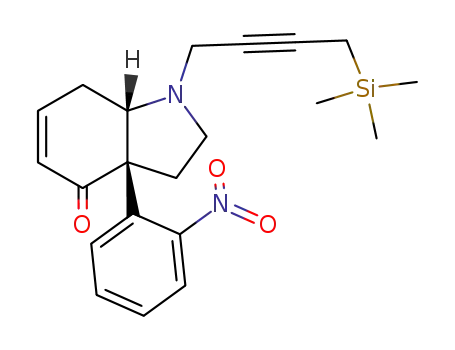 (3aR,7aS)-3a-(2-Nitro-phenyl)-1-(4-trimethylsilanyl-but-2-ynyl)-1,2,3,3a,7,7a-hexahydro-indol-4-one