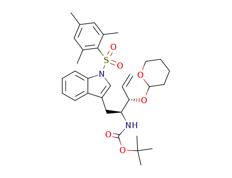(3S,4S)-4-tert-butyloxycarbonylamino-3-tetrahydropyranyloxy-5-3'-(N-mesitylene-2-sulfonyl)indolyl-1-pentene