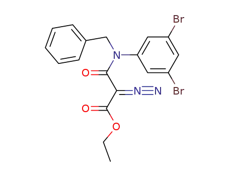 Molecular Structure of 195134-75-9 (Propanoic acid,
2-diazo-3-[(3,5-dibromophenyl)(phenylmethyl)amino]-3-oxo-, ethyl ester)