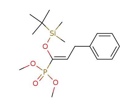 Molecular Structure of 105762-54-7 (Phosphonic acid,
[1-[[(1,1-dimethylethyl)dimethylsilyl]oxy]-3-phenyl-1-propenyl]-, dimethyl
ester, (E)-)