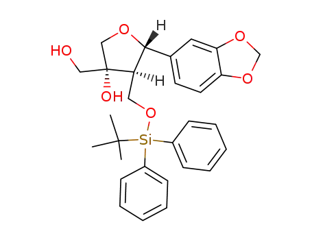 (3R,4R,5S)-5-Benzo[1,3]dioxol-5-yl-4-(tert-butyl-diphenyl-silanyloxymethyl)-3-hydroxymethyl-tetrahydro-furan-3-ol