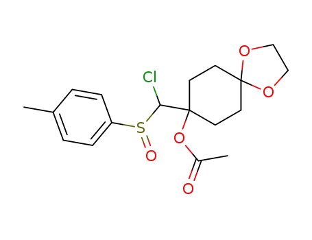 Acetic acid 8-[chloro-(toluene-4-sulfinyl)-methyl]-1,4-dioxa-spiro[4.5]dec-8-yl ester