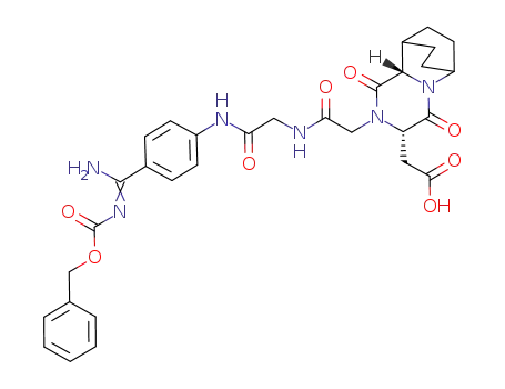 [(4S,7S)-5-({[(4-{Amino-[(Z)-benzyloxycarbonylimino]-methyl}-phenylcarbamoyl)-methyl]-carbamoyl}-methyl)-3,6-dioxo-2,5-diaza-tricyclo[6.2.2.0<sup>2,7</sup>]dodec-4-yl]-acetic acid