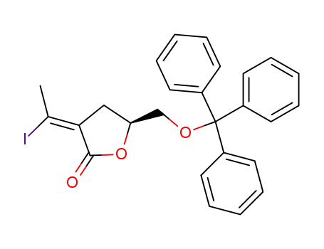 (S)-3-[1-Iodo-eth-(Z)-ylidene]-5-trityloxymethyl-dihydro-furan-2-one