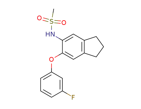 Molecular Structure of 75360-56-4 (N-[6-(3-fluorophenoxy)-5-indanyl]methanesulfonamide)