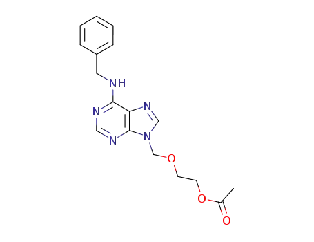 Molecular Structure of 173205-63-5 (9-<(2-acetoxyethoxy)methyl>-6-benzylaminopurine)