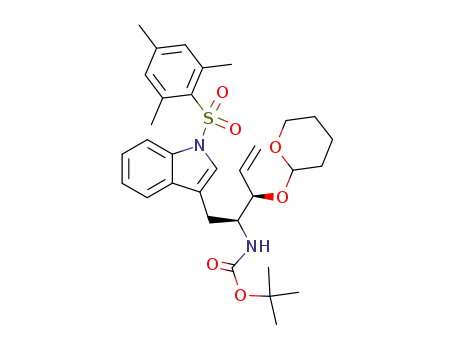 (3R,4S)-4-tert-butyloxycarbonylamino-3-tetrahydropyranyloxy-5-3'-(N-mesitylene-2-sulfonyl)indolyl-1-pentene