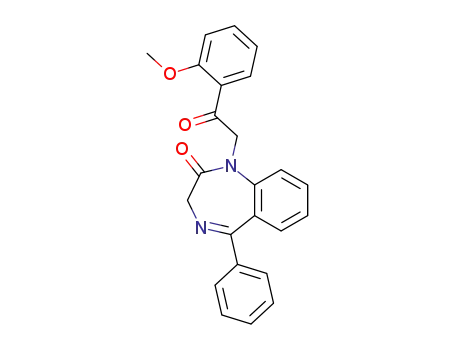 Molecular Structure of 145084-53-3 (1-[2-(2-Methoxy-phenyl)-2-oxo-ethyl]-5-phenyl-1,3-dihydro-benzo[e][1,4]diazepin-2-one)