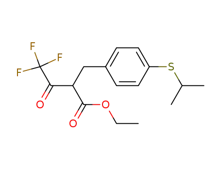 4,4,4-Trifluoro-2-(4-isopropylsulfanyl-benzyl)-3-oxo-butyric acid ethyl ester