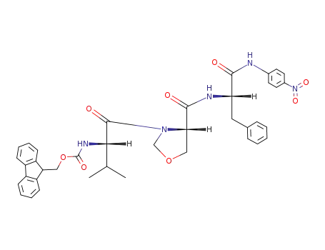 ((S)-2-Methyl-1-{(S)-4-[(S)-1-(4-nitro-phenylcarbamoyl)-2-phenyl-ethylcarbamoyl]-oxazolidine-3-carbonyl}-propyl)-carbamic acid 9H-fluoren-9-ylmethyl ester