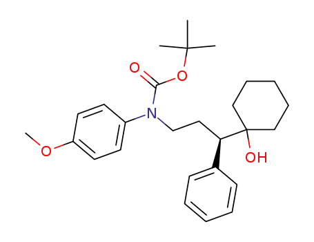 Molecular Structure of 184483-57-6 (Carbamic acid,
[3-(1-hydroxycyclohexyl)-3-phenylpropyl](4-methoxyphenyl)-,
1,1-dimethylethyl ester, (R)-)