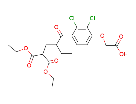 Molecular Structure of 183430-20-8 (2-[2-(4-Carboxymethoxy-2,3-dichloro-benzoyl)-butyl]-malonic acid diethyl ester)