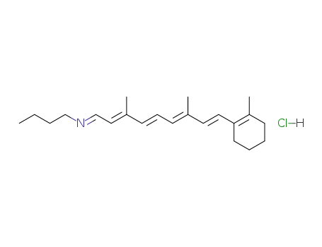Butyl-[(2E,4E,6E,8E)-3,7-dimethyl-9-(2-methyl-cyclohex-1-enyl)-nona-2,4,6,8-tetraen-(E)-ylidene]-amine; hydrochloride