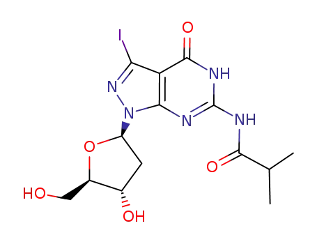 1-(2-deoxy-β-D-erythro-pentofuranosyl)-1,5-dihydro-3-iodo-6-[(2-methylpropanoyl)amino]-4H-pyrazolo[3,4-d]pyrimidin-4-one