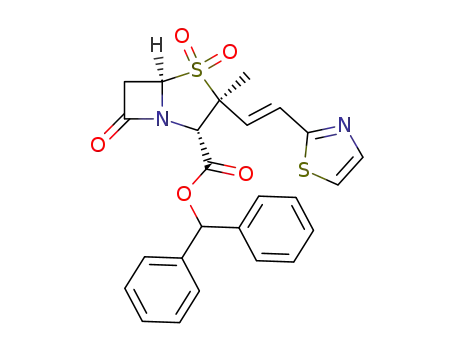 Benzhydryl (E)-(2S,3S,5R)-3-methyl-4,4,7-trioxo-3-(2-thiazol-2-yl-vinyl)-4-thia-1-aza-bicyclo [3.2.0]heptane-2-carboxylate