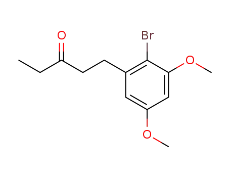 Molecular Structure of 105705-39-3 (3-Pentanone, 1-(2-bromo-3,5-dimethoxyphenyl)-)