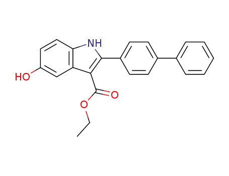 Molecular Structure of 219325-60-7 (ethyl 2-(4-biphenylyl)-5-hydroxyindole-3-carboxylate)