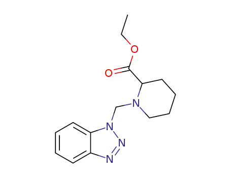 Molecular Structure of 170164-57-5 (N-<(benzotriazolyl)methyl>-pipecolinic acid ethyl ester)