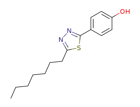 Molecular Structure of 118808-23-4 (4-(5-Heptyl-[1,3,4]thiadiazol-2-yl)-phenol)
