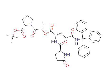 (S)-1-{(S)-2-[(S)-2-[((S)-5-Oxo-pyrrolidine-2-carbonyl)-amino]-4-(trityl-carbamoyl)-butyryloxy]-propionyl}-pyrrolidine-2-carboxylic acid tert-butyl ester