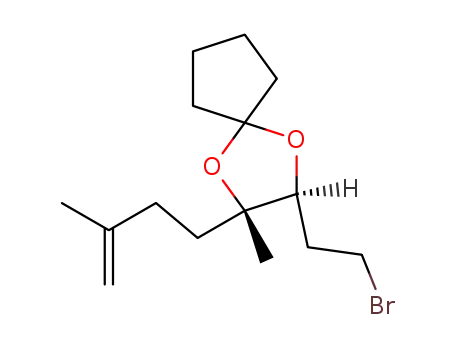 (2S,3S)-3-(2-Bromo-ethyl)-2-methyl-2-(3-methyl-but-3-enyl)-1,4-dioxa-spiro[4.4]nonane