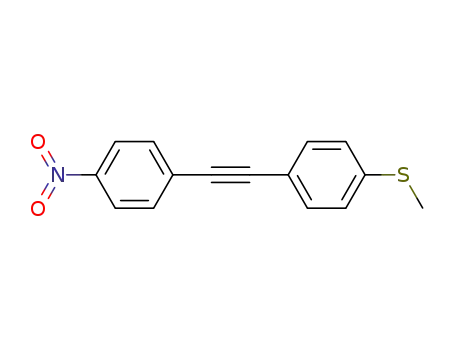 Molecular Structure of 119984-89-3 (Benzene, 1-(methylthio)-4-[(4-nitrophenyl)ethynyl]-)