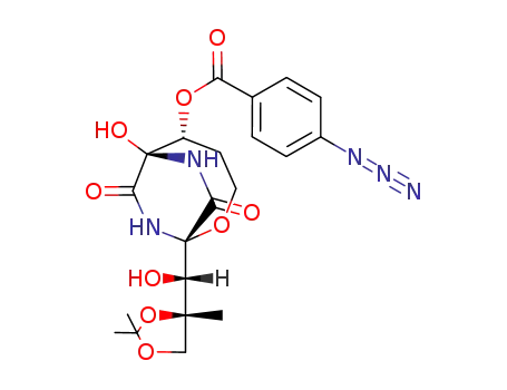 4-Azido-benzoic acid (1S,5R,6R)-6-hydroxy-1-[(S)-hydroxy-((S)-2,2,4-trimethyl-[1,3]dioxolan-4-yl)-methyl]-8,10-dioxo-2-oxa-7,9-diaza-bicyclo[4.2.2]dec-5-yl ester