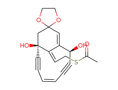 ethanethioic acid, (S)-2-(1,8-dihydroxyspiro<bicyclo<7.3.1>trideca-4,9-diene-2,6-diyne-11,2'-<1,3>dioxolan>-13-ylidene)ethyl ester