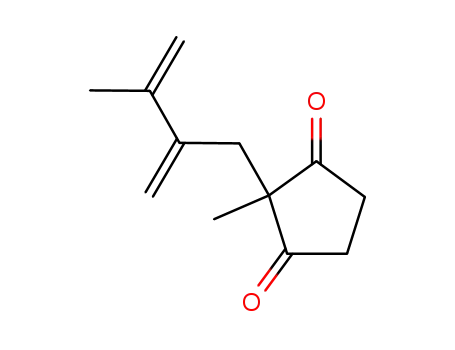 Molecular Structure of 183194-89-0 (2-Methyl-2-(3-methyl-2-methylene-but-3-enyl)-cyclopentane-1,3-dione)