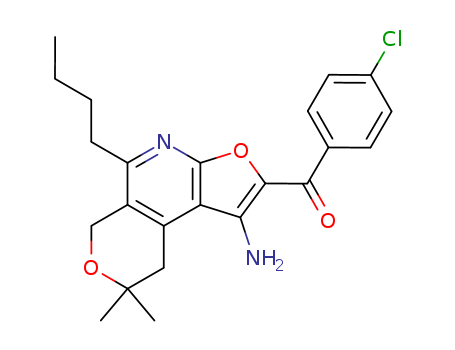 (1-amino-5-butyl-8,8-dimethyl-8,9-dihydro-6H-furo[2,3-b]pyrano[4,3-d]pyridin-2-yl)(4-chlorophenyl)methanone