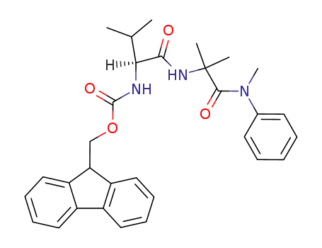 Molecular Structure of 259217-20-4 ((9H-fluoren-9-yl)methyl 1-{(2S)-2-methyl-1-[({1,1-dimethyl-2-[methyl(phenyl)amino]-2-oxoethyl}amino)carbonyl]propyl}carbamate)