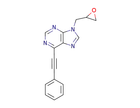 Molecular Structure of 1027239-86-6 (9-Oxiranylmethyl-6-phenylethynyl-9H-purine)
