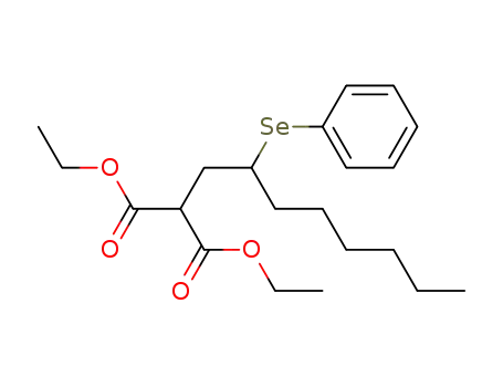 Molecular Structure of 131751-36-5 (Ethyl 2-(ethoxycarbonyl)-4-(phenylseleno)decanoate)