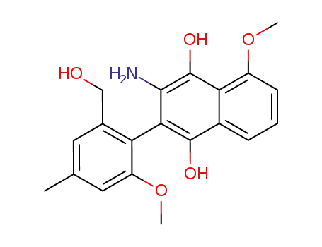 3-Amino-2-(2-hydroxymethyl-6-methoxy-4-methyl-phenyl)-5-methoxy-naphthalene-1,4-diol