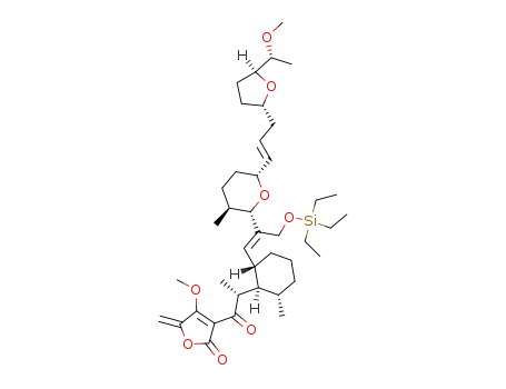 4-Methoxy-3-((R)-2-{(1R,2R,6S)-2-[(E)-2-((2S,3S,6R)-6-{(E)-3-[(2S,5S)-5-((R)-1-methoxy-ethyl)-tetrahydro-furan-2-yl]-propenyl}-3-methyl-tetrahydro-pyran-2-yl)-3-triethylsilanyloxy-propenyl]-6-methyl-cyclohexyl}-propionyl)-5-methylene-5H-furan-2-one