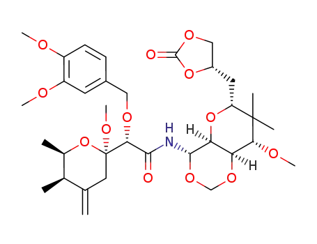 (S)-2-(3,4-Dimethoxy-benzyloxy)-2-((2R,5R,6R)-2-methoxy-5,6-dimethyl-4-methylene-tetrahydro-pyran-2-yl)-N-[(4S,4aS,6R,8S,8aR)-8-methoxy-7,7-dimethyl-6-((S)-2-oxo-[1,3]dioxolan-4-ylmethyl)-hexahydro-pyrano[3,2-d][1,3]dioxin-4-yl]-acetamide