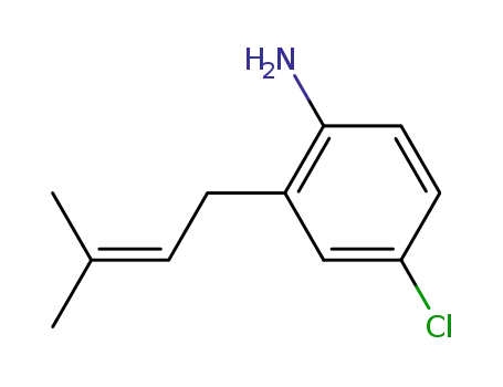 Molecular Structure of 69611-48-9 (4-Chloro-2-(3-methyl-2-butenyl)benzenamine)