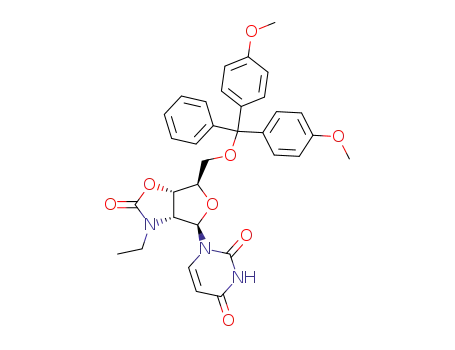1-{(3aR,4R,6R,6aS)-6-[Bis-(4-methoxy-phenyl)-phenyl-methoxymethyl]-3-ethyl-2-oxo-hexahydro-furo[3,4-d]oxazol-4-yl}-1H-pyrimidine-2,4-dione