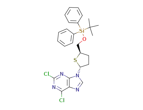 2,6-dichloro-9-<5-O-(tert-butyldiphenylsilyl)-2,3-dideoxy-4-thio-α-L-ribofuranosyl>purine