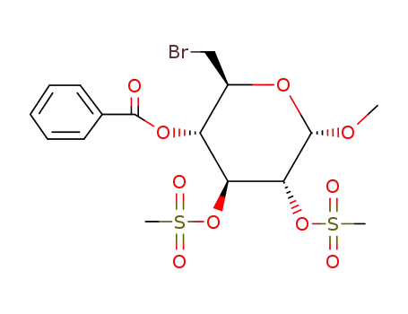 Benzoic acid (2S,3R,4S,5R,6S)-2-bromomethyl-4,5-bis-methanesulfonyloxy-6-methoxy-tetrahydro-pyran-3-yl ester