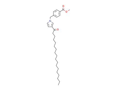 Molecular Structure of 184844-01-7 (Benzoic acid, 4-[[3-(1-oxooctadecyl)-1H-pyrrol-1-yl]methyl]-, methyl
ester)