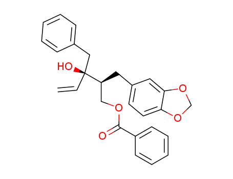 Benzoic acid (2S,3R)-2-benzo[1,3]dioxol-5-ylmethyl-3-benzyl-3-hydroxy-pent-4-enyl ester