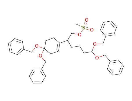 6,6-dibenzyloxy-2-(4,4-dibenzyloxy-1-cyclohexenyl)hexyl methanesulfonate