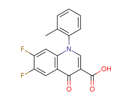 Molecular Structure of 1026984-41-7 (6,7-Difluoro-4-oxo-1-o-tolyl-1,4-dihydro-quinoline-3-carboxylic acid)