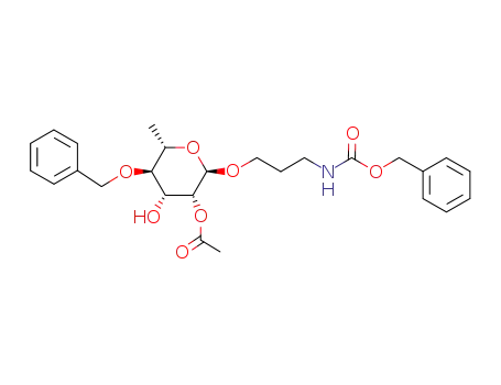Acetic acid (2R,3R,4R,5R,6S)-5-benzyloxy-2-(3-benzyloxycarbonylamino-propoxy)-4-hydroxy-6-methyl-tetrahydro-pyran-3-yl ester