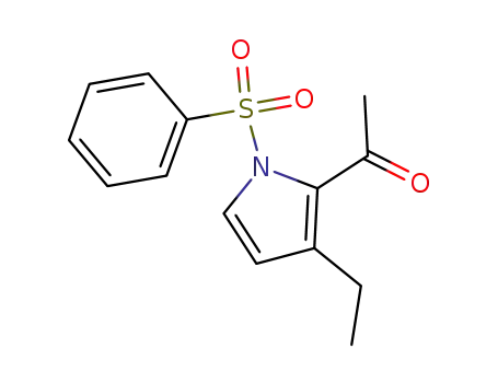 Molecular Structure of 97188-34-6 (1H-Pyrrole, 2-acetyl-3-ethyl-1-(phenylsulfonyl)-)