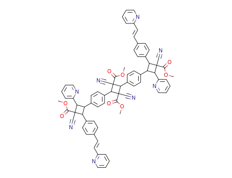 1,3-Dicyano-2,4-bis-(4-{3-cyano-3-methoxycarbonyl-2-pyridin-2-yl-4-[4-((E)-2-pyridin-2-yl-vinyl)-phenyl]-cyclobutyl}-phenyl)-cyclobutane-1,3-dicarboxylic acid dimethyl ester