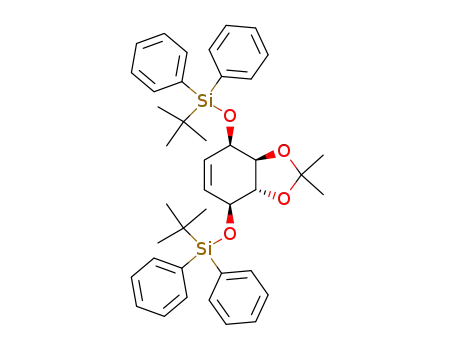 Molecular Structure of 171916-79-3 ((3aS,4R,7S,7aS)-4,7-Bis-(tert-butyl-diphenyl-silanyloxy)-2,2-dimethyl-3a,4,7,7a-tetrahydro-benzo[1,3]dioxole)