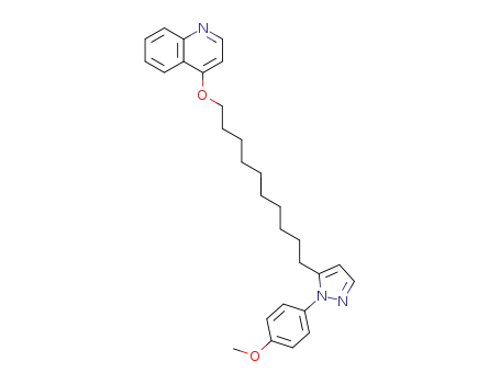 Molecular Structure of 178431-02-2 (4-{10-[1-(4-methoxyphenyl)pyrazol-5-yl]decyl}oxyquinoline)